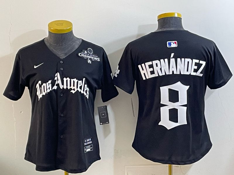 Youth Los Angeles Dodgers #8 Hernandez Black 5th Jointly Name 2026 Nike MLB Jersey style 08